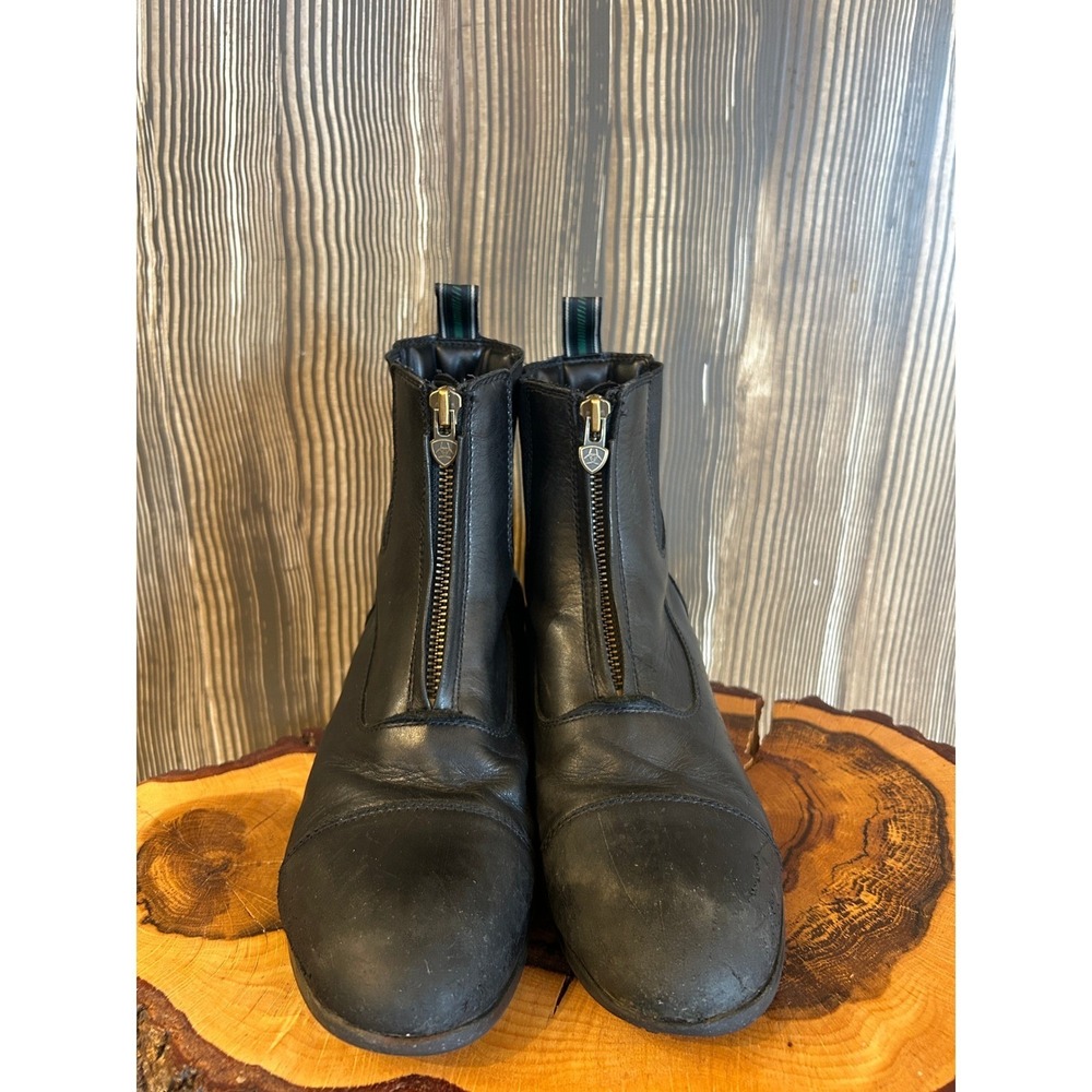 Ariat Mens Paddock Boots 8D Black Leather Front Zip Equestrian Heritage IV READ - Picture 3 of 14